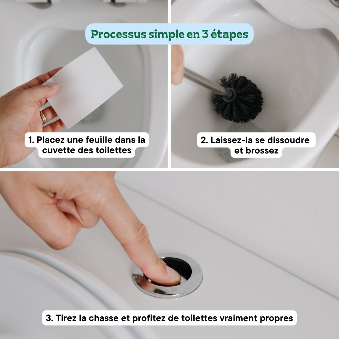 Feuilles Nettoyantes Toilettes 🧼