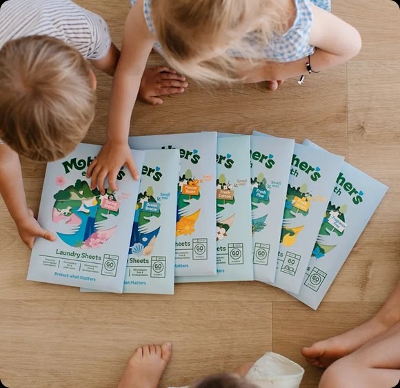 Feuilles de lessive Mother's Earth en utilisation